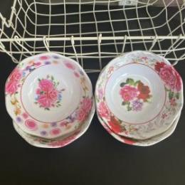 碎花碗 密胺塑料碗 花邊碎花碗 1元店2元店貨源批發
